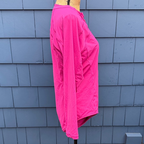 Athleta Fuchsia Long Sleeve Zip Top one piece pink Swim NWOT - Picture 4 of 8